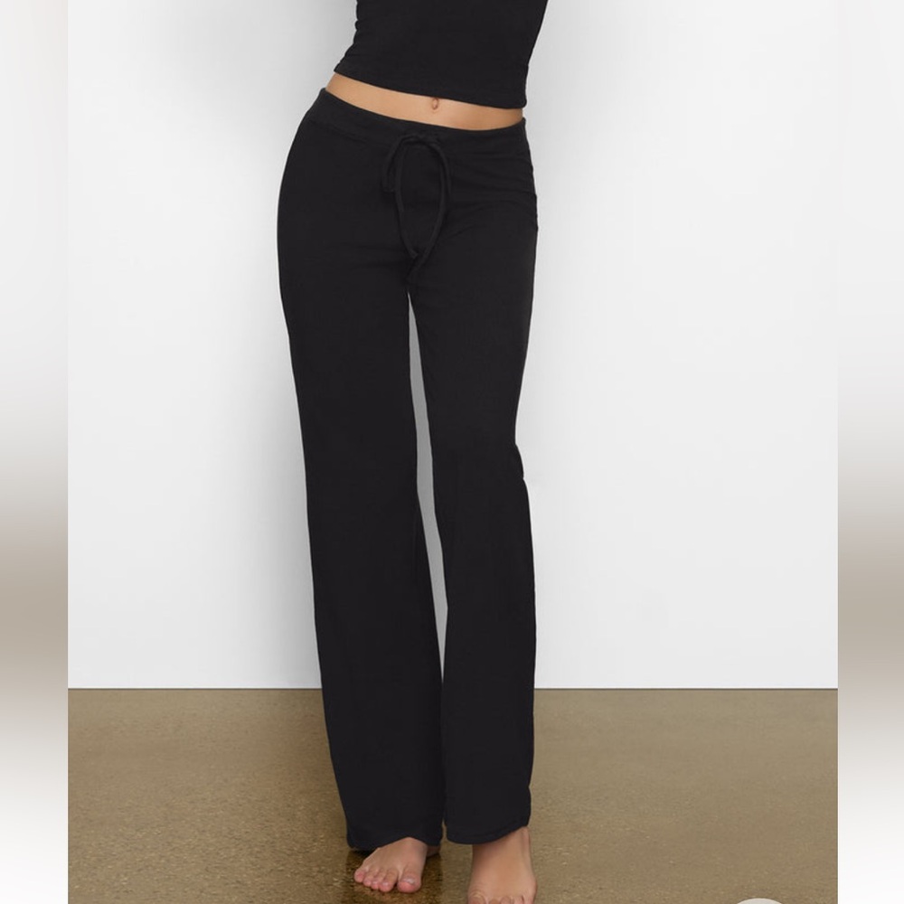 Skims cotton jersey straight leg pant in soot size medium